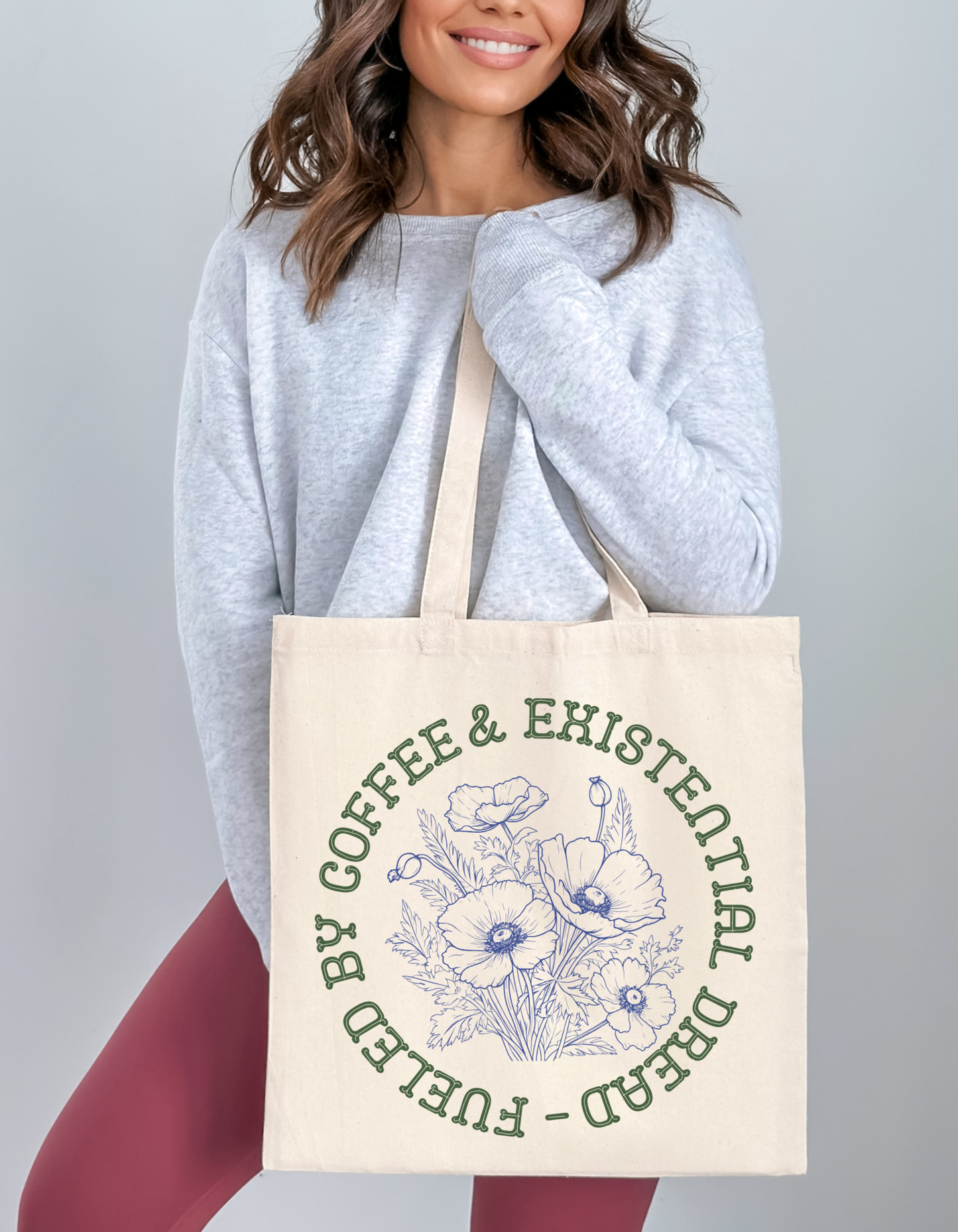 "Fueled by Coffee & Existential Dread" Tote