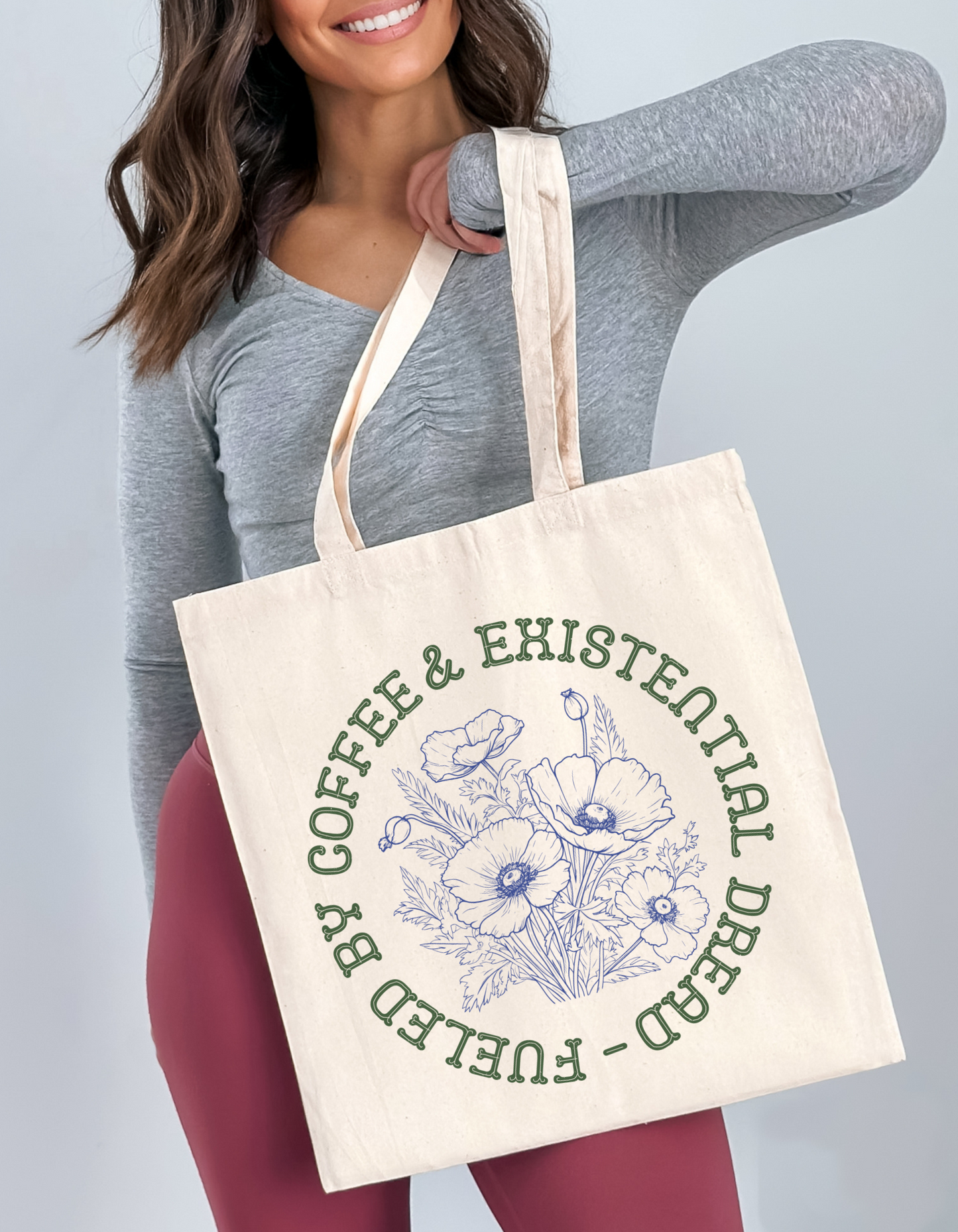 "Fueled by Coffee & Existential Dread" Tote