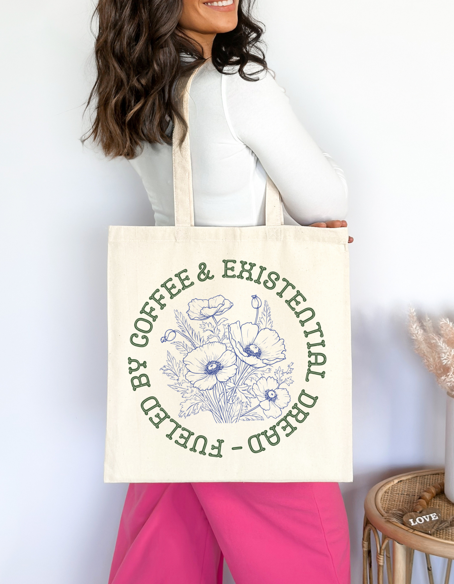 "Fueled by Coffee & Existential Dread" Tote