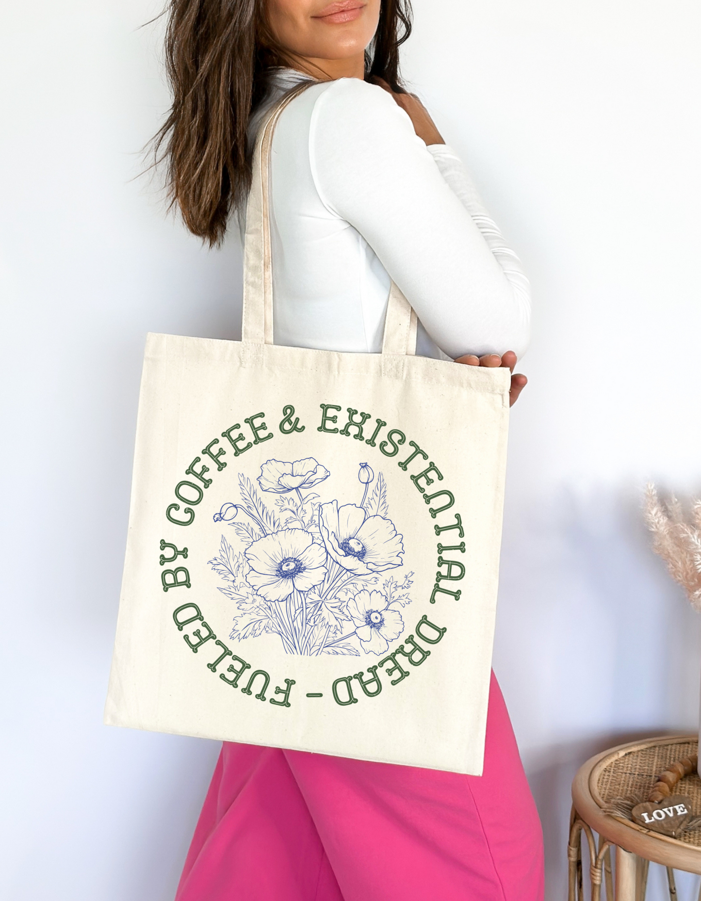 "Fueled by Coffee & Existential Dread" Tote